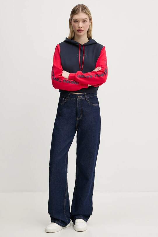 Red Bull Racing x Pepe Jeans bluza COLOUR BLOCK HOODY RL580007 bleumarin SS25