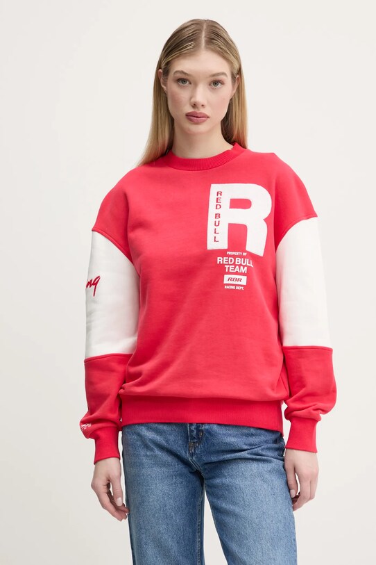 Îmbrăcăminte Red Bull Racing x Pepe Jeans hanorac de bumbac PANEL TEAM CREW 2 RL580010 rosu