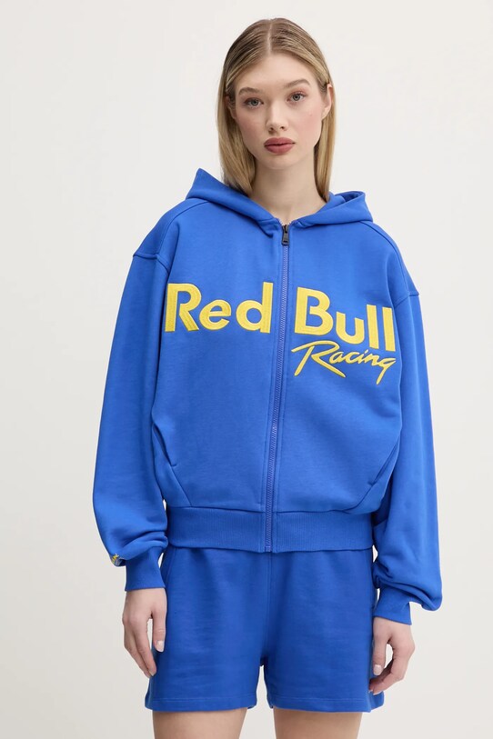 Red Bull Racing x Pepe Jeans hanorac de bumbac LOGO ZIP HOODIE violet RL580011