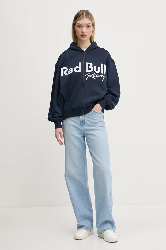 Red Bull Racing x Pepe Jeans pamut melegítőfelső LOGO ZIP HOODIE RL580011 sötétkék SS25