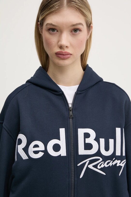 Бавовняна кофта Red Bull Racing x Pepe Jeans LOGO ZIP HOODIE темно-синій RL580011