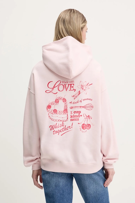 Mikina Hollister Co. s kapucí růžová KI352.5078.600