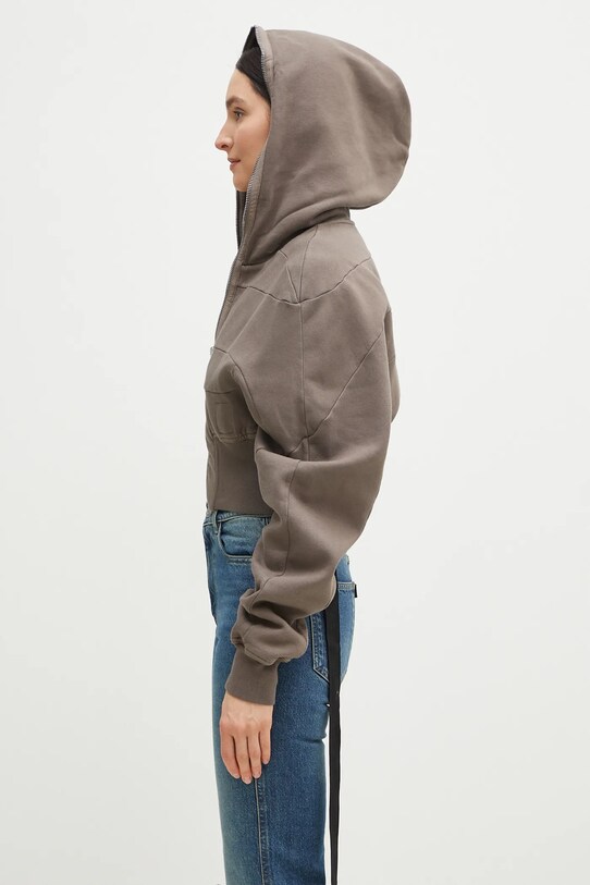 Бавовняна кофта Rick Owens Collage Gimp DS01E3233.F коричневий SS25