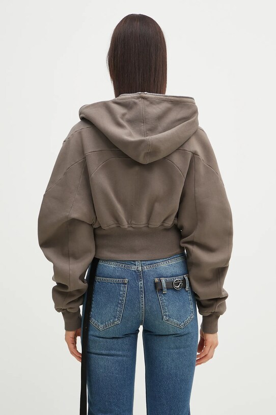 Одяг Бавовняна кофта Rick Owens Collage Gimp DS01E3233.F коричневий