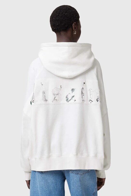 Бавовняна кофта AllSaints FUSE W058JC білий SS25
