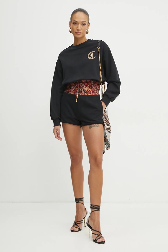 Just Cavalli bluza bawełniana 78PAIE01.CF100 czarny SS25