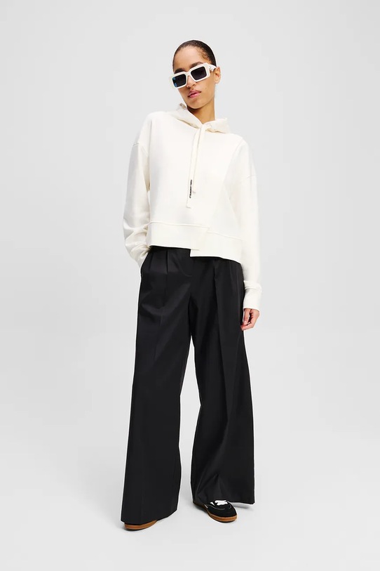 Karl Lagerfeld bluza bawełniana beżowy A2W20005