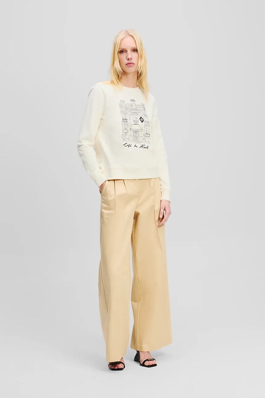 Karl Lagerfeld bluza bawełniana beżowy A2W20057