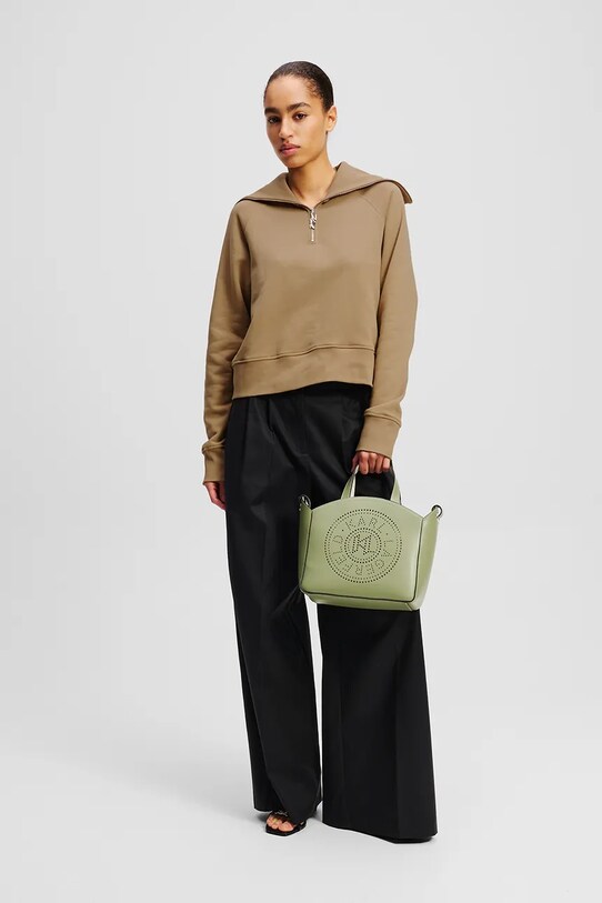 Karl Lagerfeld bluza bawełniana beżowy A2W20035