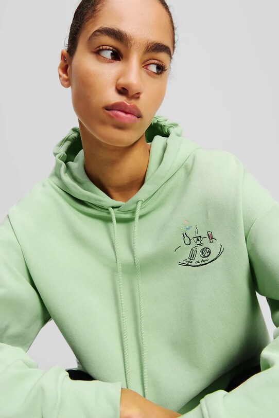 Îmbrăcăminte Karl Lagerfeld hanorac de bumbac A2W20058 verde