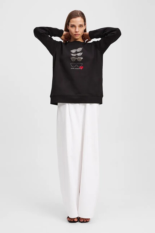 Îmbrăcăminte Karl Lagerfeld hanorac de bumbac A2W20068 negru