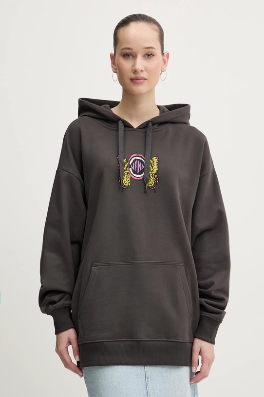 Βαμβακερή μπλούζα Vans στάμπα γκρί VN000NXVBLK1