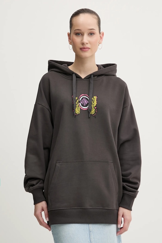 Βαμβακερή μπλούζα Vans στάμπα γκρί VN000NXVBLK1