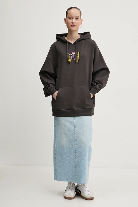 Βαμβακερή μπλούζα Vans VN000NXVBLK1 γκρί SS25