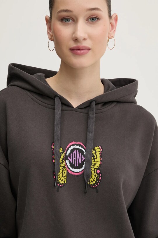 Vans hanorac de bumbac maro VN000NXVBLK1