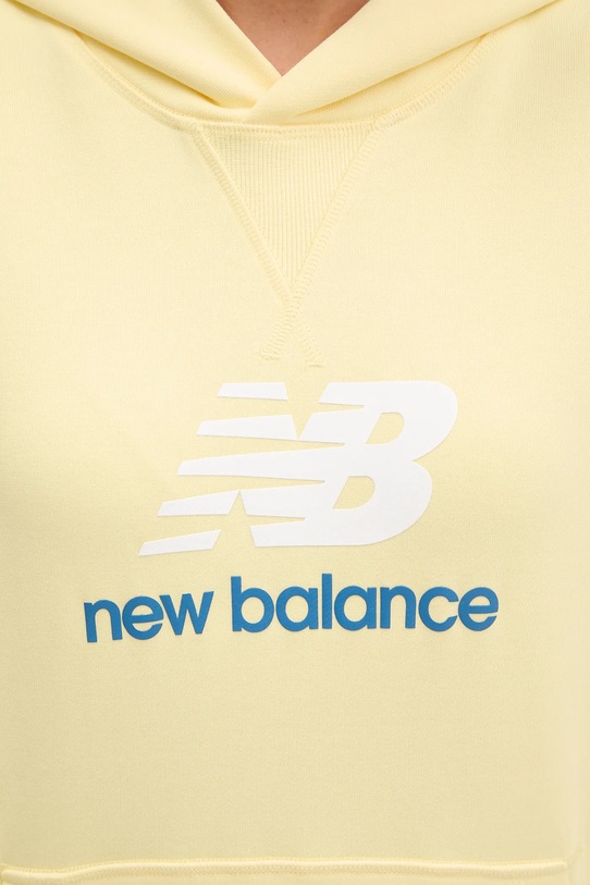 Bavlnená mikina New Balance WT51501PRC žltá