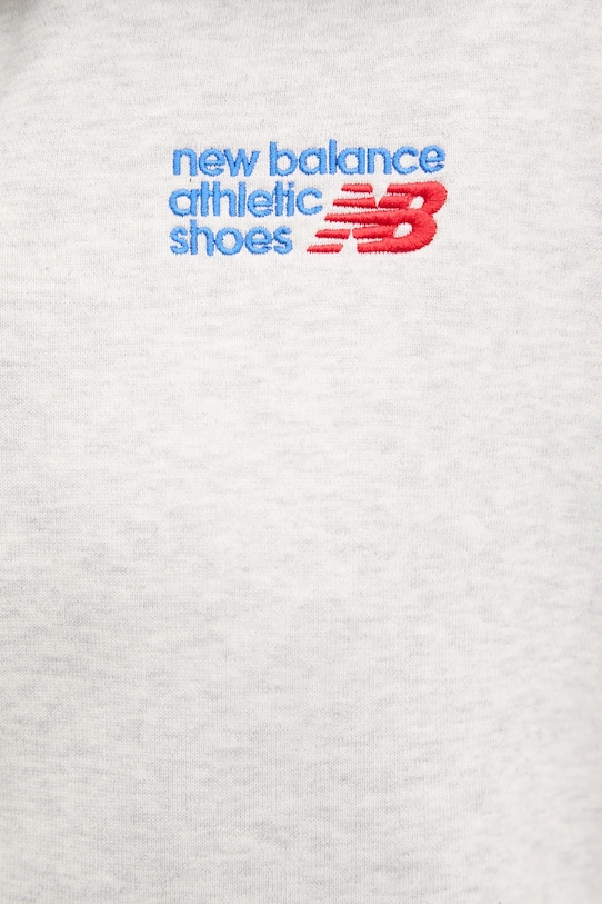 Памучен суичър New Balance WT51513AHH сив