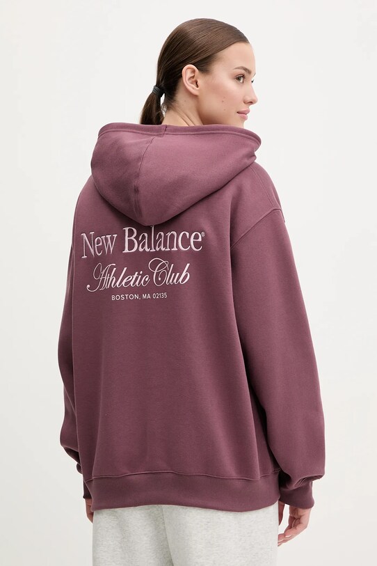 Μπλούζα New Balance με κουκούλα μωβ WT51947FDP