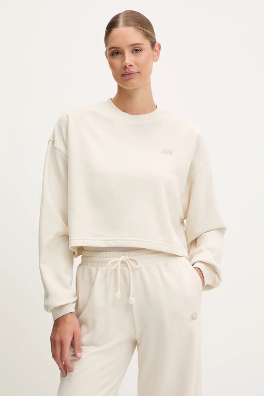 Mikina New Balance bez kapucne béžová WT51514LIN
