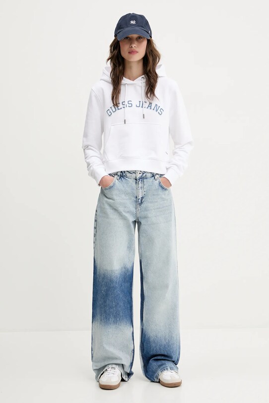 Бавовняна кофта Guess Jeans W5GQ22.K68I4 білий SS25