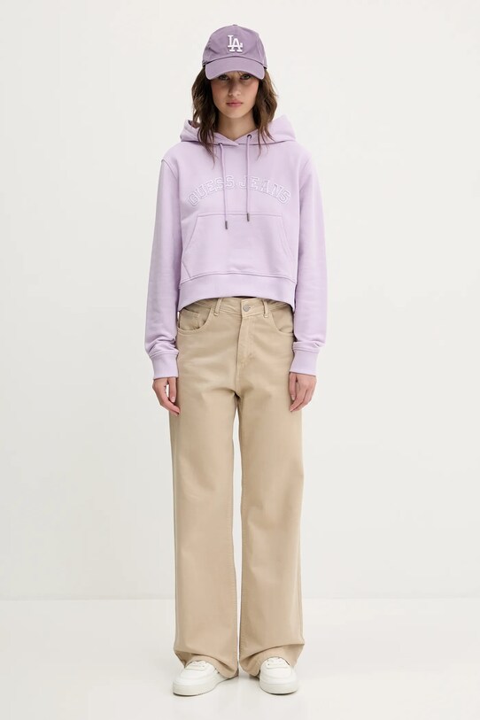 Guess Jeans hanorac de bumbac W5GQ22.K68I4 violet SS25