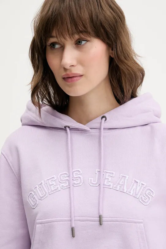 Pamučna dukserica Guess Jeans ljubičasta W5GQ22.K68I4