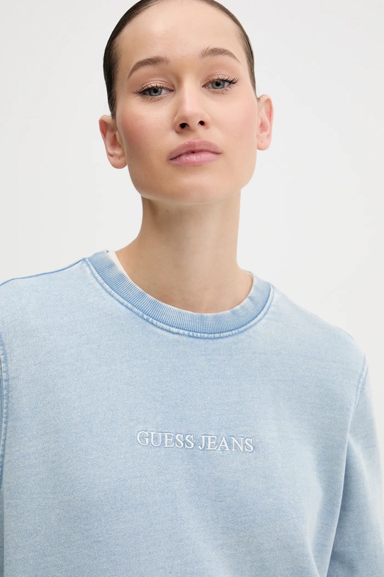 Guess Jeans bluza bawełniana niebieski W5GQ28.KCTJ1