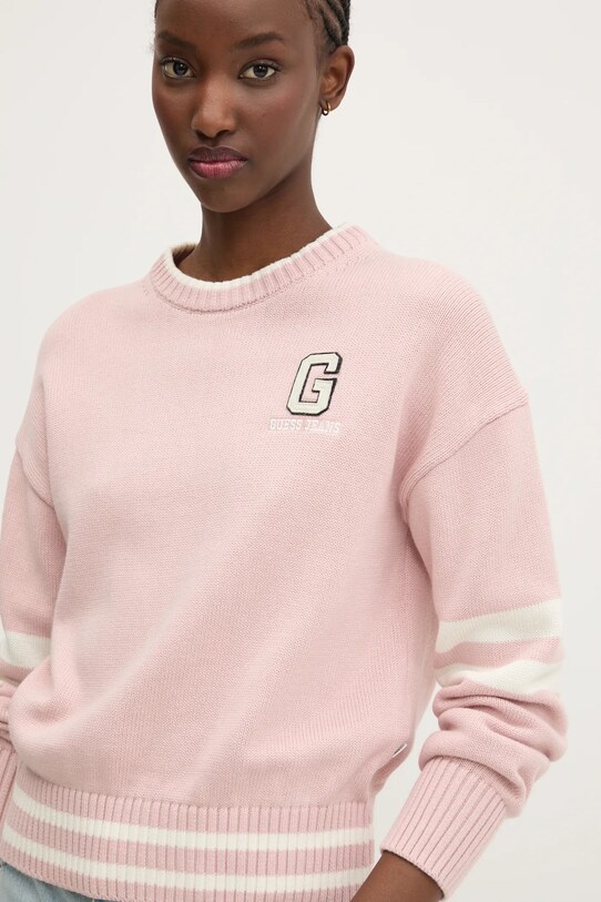 Guess Jeans maglione in cotone rosa W5GR01.Z3HM1