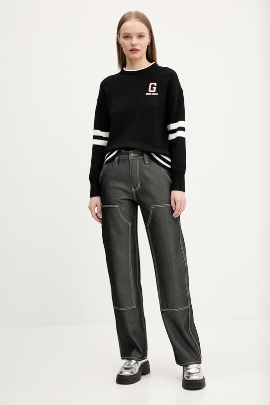 Бавовняний светр Guess Jeans W5GR01.Z3HM1 чорний SS25