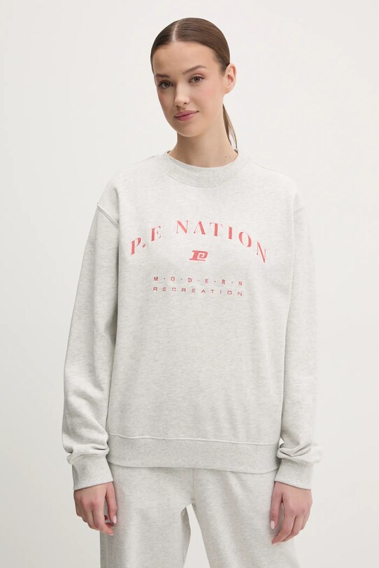 Bavlněná mikina P.E Nation Liberation bez kapuce šedá 251F158