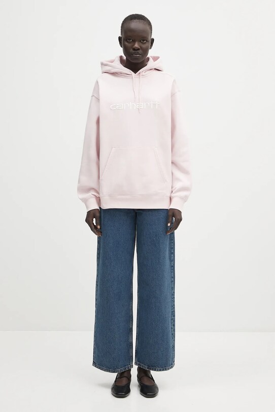 Mikina Carhartt WIP Hooded Carhartt Sweatshirt I033648.2RYXX růžová