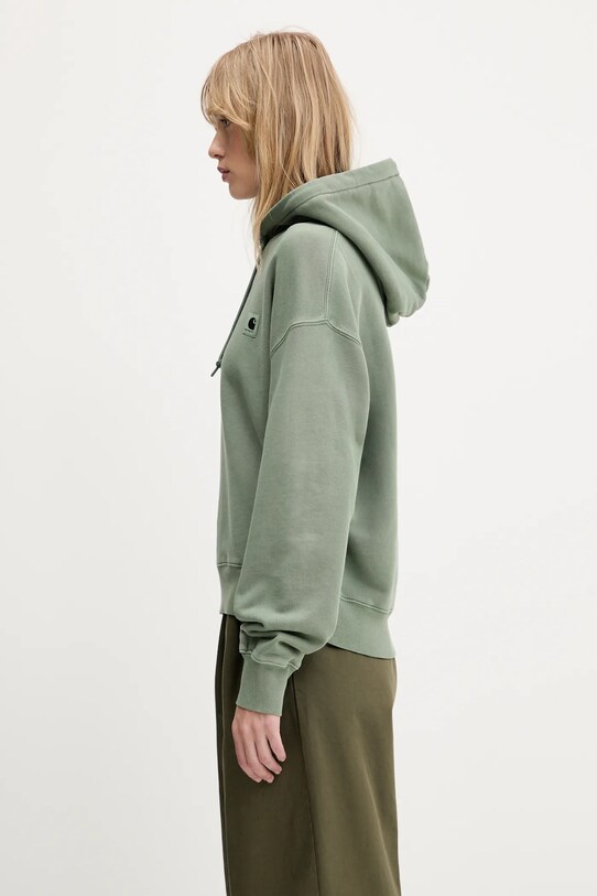 Βαμβακερή μπλούζα Carhartt WIP Hooded Nelson Sweat I032741.1YFGD πράσινο SS25