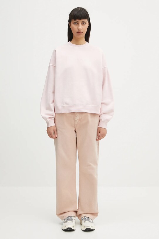 Carhartt WIP bluza bawełniana Benton Sweat I034511.2P7GD różowy