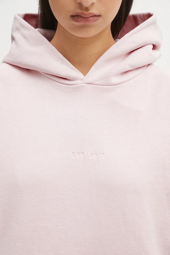 Carhartt WIP cotton sweatshirt Hooded Benton Sweat pink I034512.2P7GD
