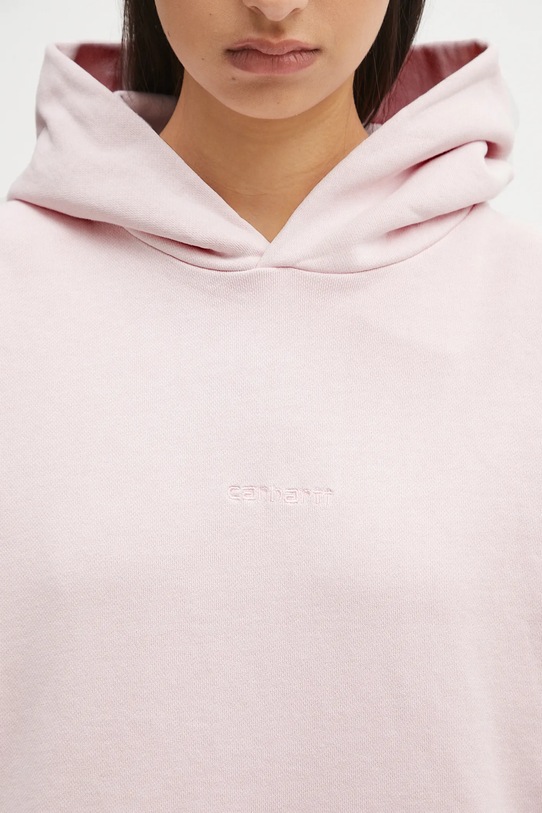 Carhartt WIP bluza bawełniana Hooded Benton Sweat różowy I034512.2P7GD
