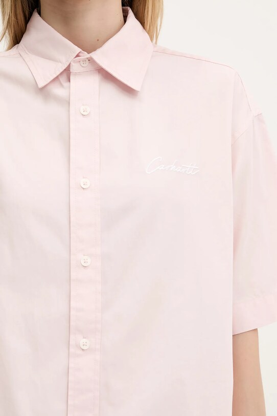 Carhartt WIP koszula bawełniana S/S Jaxon Shirt różowy I033080.2QDXX