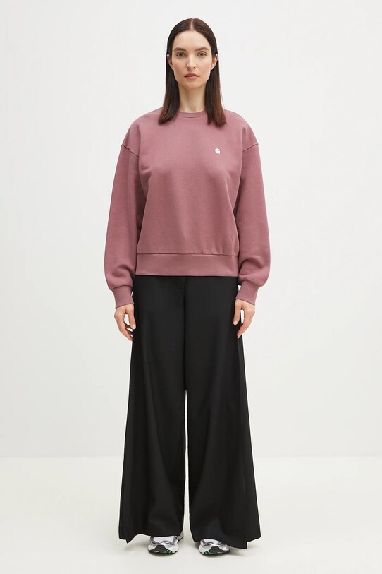 Памучен суичър Carhartt WIP Casey Sweatshirt I032643.2RSXX розов