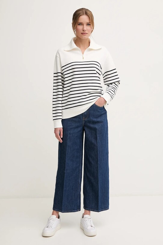 Gant pulover de bumbac 4200588 alb SS25