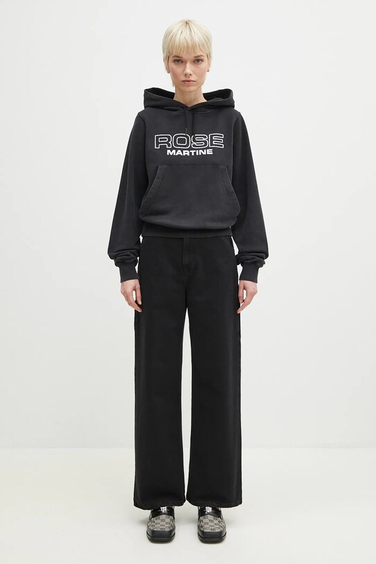 Martine Rose hanorac de bumbac Shrunken 625JS02002D negru