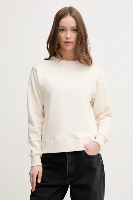 Pedro del Hierro bluza bawełniana aplikacja beżowy 8629653