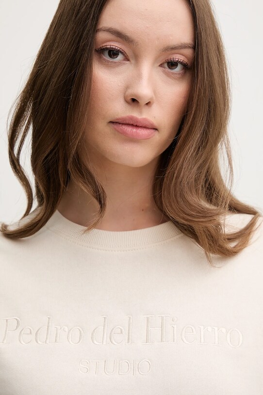 Bavlněná mikina Pedro del Hierro béžová 8629653