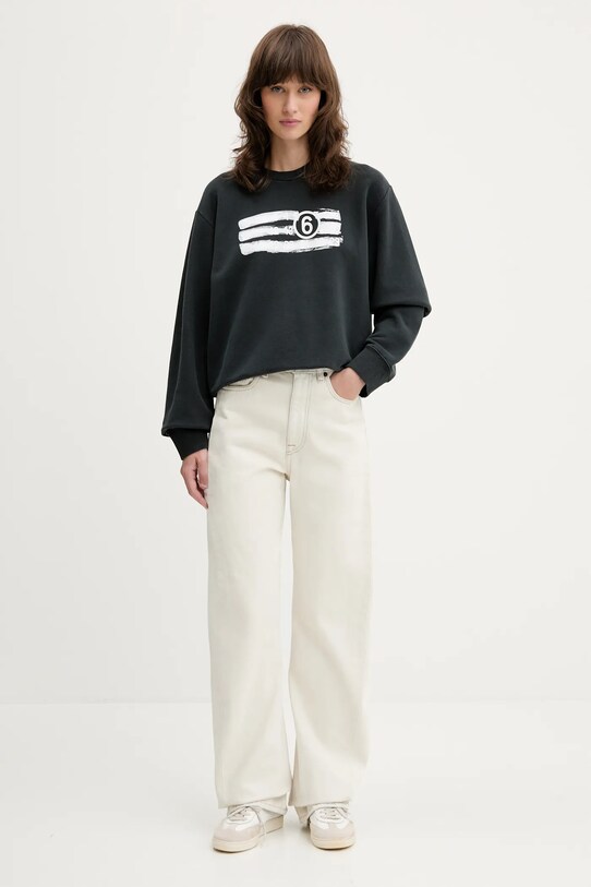 Bavlněná mikina MM6 Maison Margiela S62GU0139.M25004.900 černá SS25