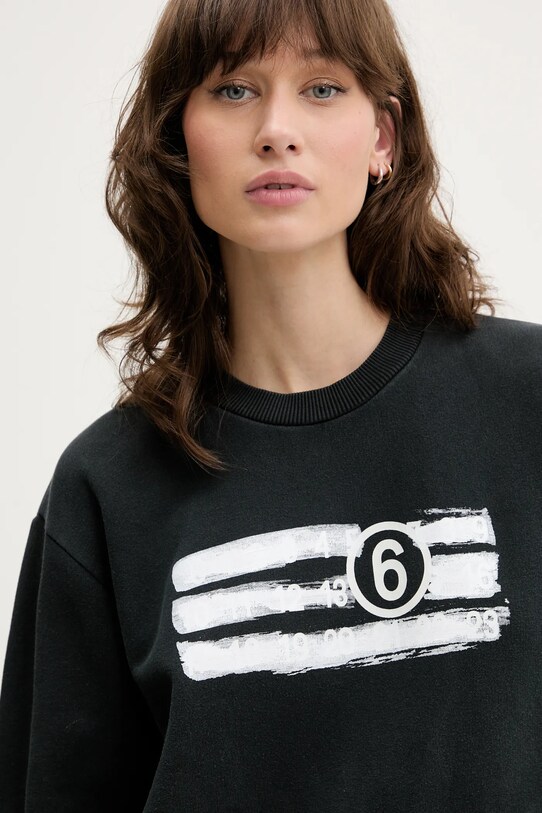 MM6 Maison Margiela bluza bawełniana czarny S62GU0139.M25004.900