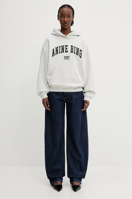 Anine Bing bluza bawełniana Harvey Sweatshirt S.08.5185 szary