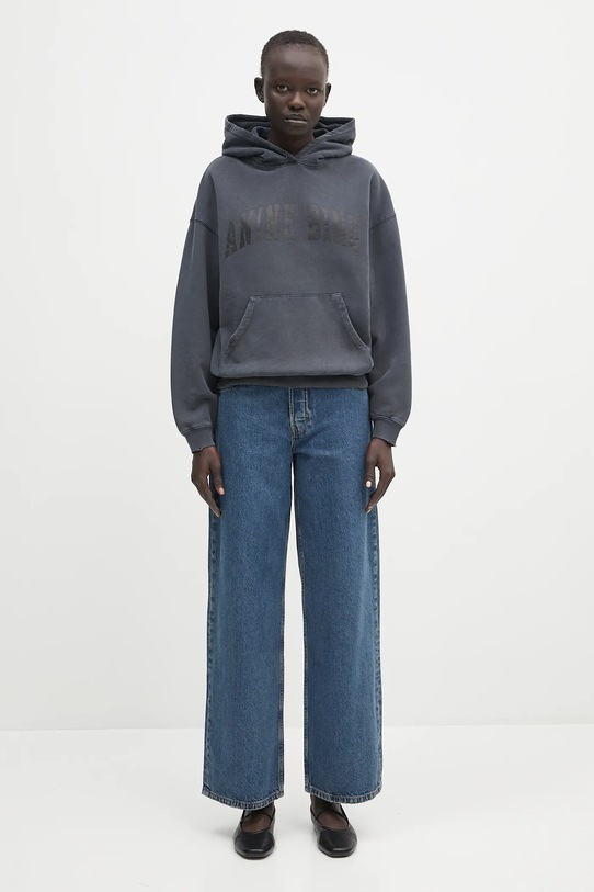 Anine Bing felpa in cotone Harvey Sweatshirt S.08.5185 grigio