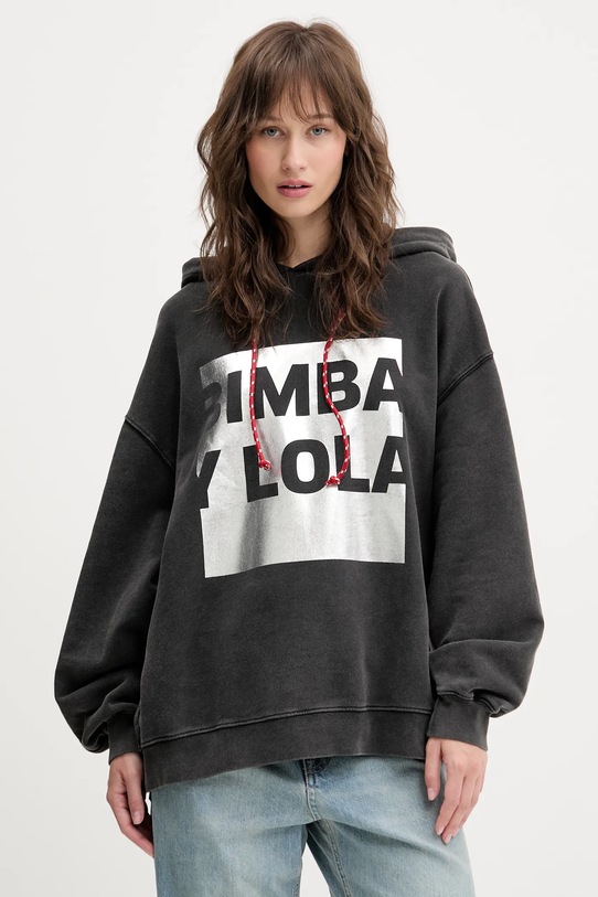 Pamučna dukserica Bimba Y Lola print siva 251BR7511.10035