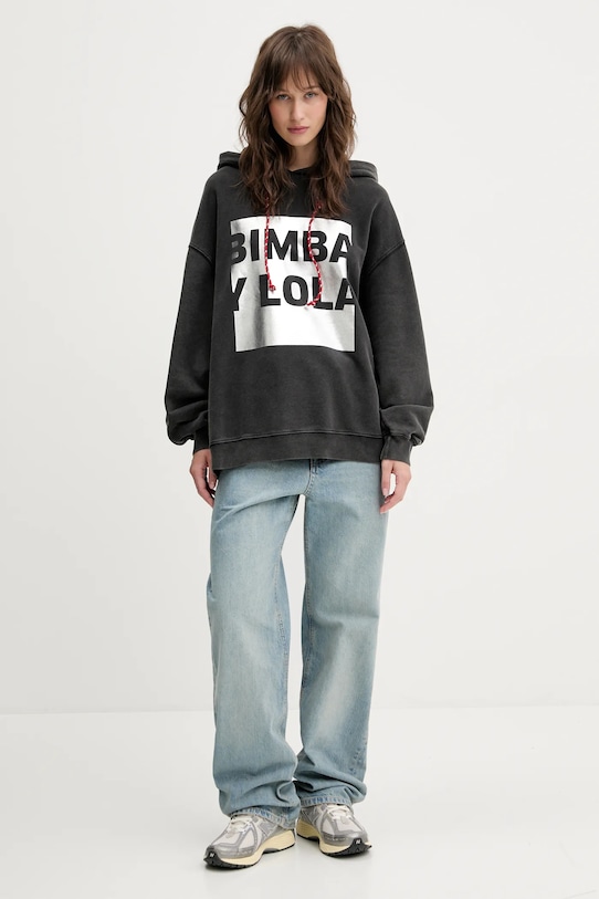 Pamučna dukserica Bimba Y Lola 251BR7511.10035 siva SS25