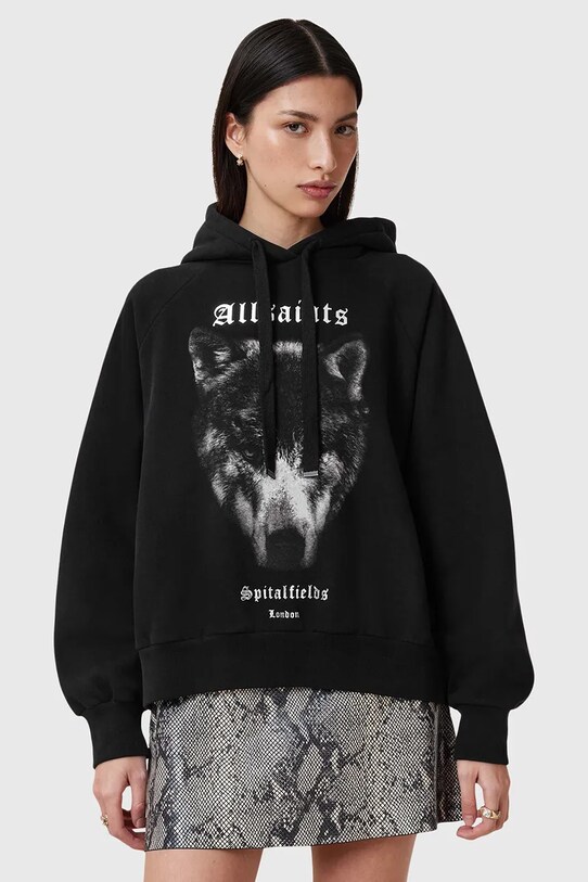 AllSaints bluza DAWN TALON print negru W017JC