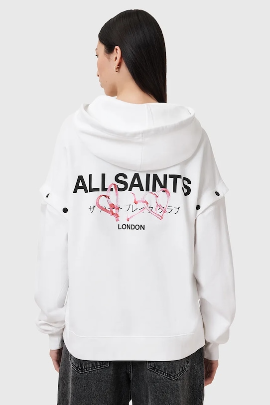 AllSaints hanorac de bumbac AMORE AMPHIE W057JC alb SS25