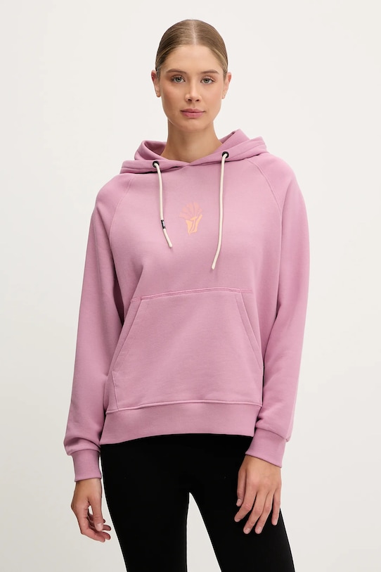 Bavlněná mikina Picture Quenar s kapucí růžová WSW0362